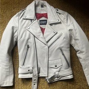 Womens Straight to Hell Commando leather biker motorcycle moto jacket XS